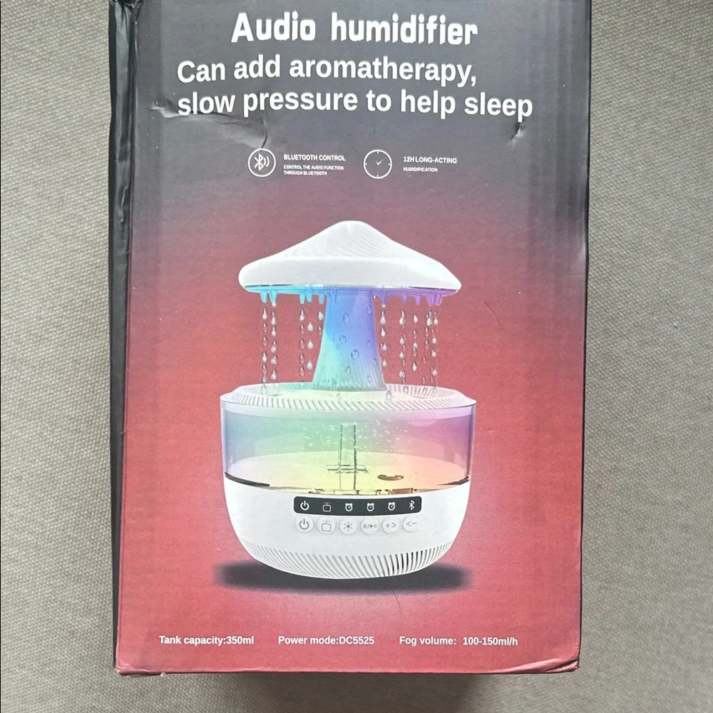🆕🌧️Cool Mist Raindrop Audio Humidifier & Essential Oil Diffuser with Lights
